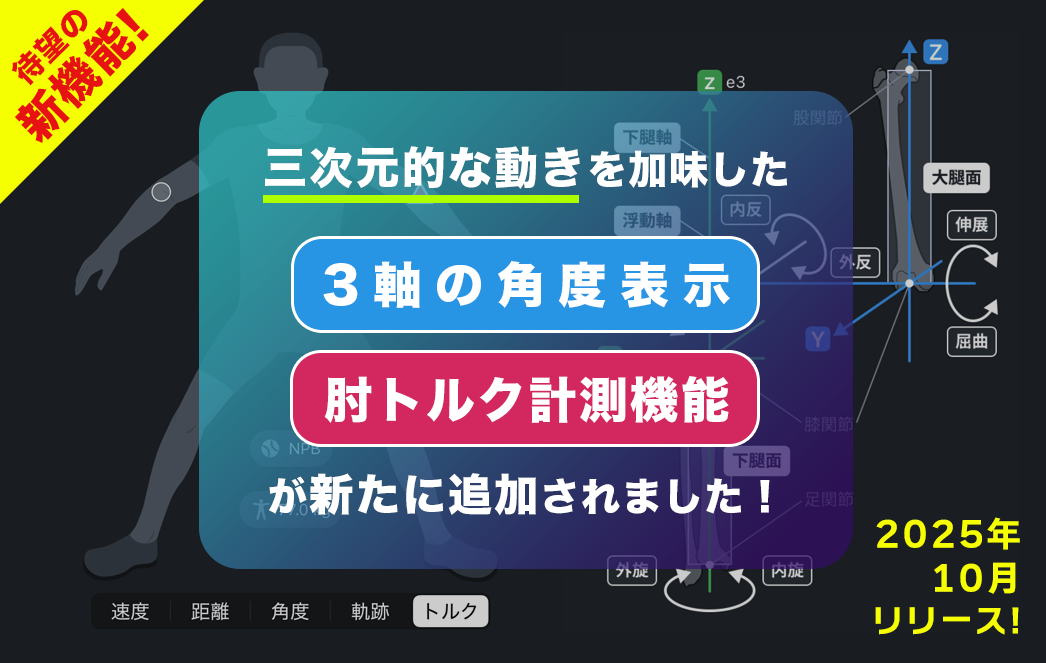 3軸の角度表示 / 肘トルク計測機能